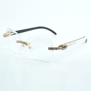 Micro Cut fashionabla transparenta linser med XL Diamond 8300817 med naturliga svarta blandade bufflar buffelhorn armstorlek 18-140 mm