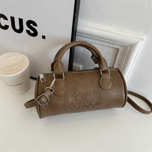 Boston Bags Women's Bag Minimalist and Fashionable Embossed Letter Handbag Crossbody Cylinder