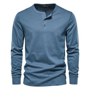 Autumn New Mens Casual European Size rund hals långärmad t-shirt herrar smal fit sportstopp