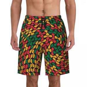 Men's Shorts Ethiopian Flag Pattern Print Swim Trunks Quick Dry Swimwear Beach Board Boardshorts