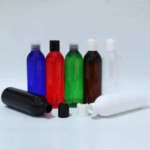 Storage Bottles 30pcs 250ml Empty Clear Black White PET Bottle With Plastic Disc Cap For Shower Gel Liquid Soap Shampoo Cosmetic Packaging