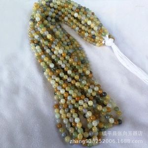 Pendants 108 Pieces Wooden Bracelet Round Beads Chain Hetian Jade Buddha Beaded Necklace