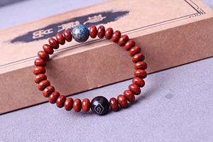 Strand Original Small Leaf Red Sandalwood Hand String Abacus Bead Rosary Beads High Oil Dense Chicken Blood With Large Lacquer