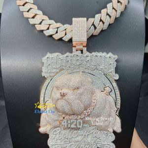 Anpassade isade pendeller smycken VVS Moissanite diamanter hiphop halsband smycken sier anpassad hänge