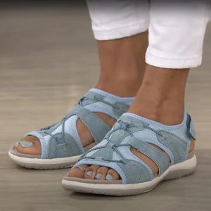 Bot Kadın Sandalet 2022 Yeni Moda Saf Renk Sıradan Bayanlar Sandalet Rahat Düşük Kesim Yuvarlak Toe Düz Plaj Ayakkabıları Kadınlar İçin Yaz Ayakkabıları