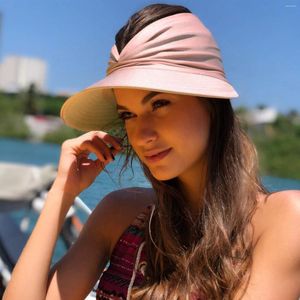 Wide Brim Hats Floppy Hat For Beach Women'S Empty Top Sun Sunscreen Outdoor Sports Visor Rain Cap