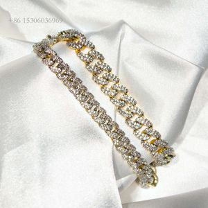 KIBO Jewelry Wholesale Prices Men's Miami Lab Grown Diamond Moissanite Necklace/Bracelet Sets Sold Glod Cuban Link Chain