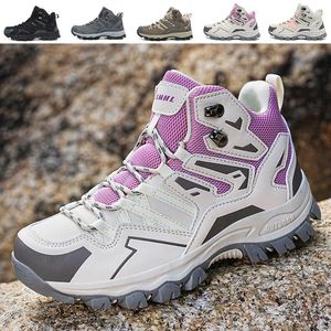 Sapatos de fitness dos homens botas caminhadas ao ar livre mulher à prova dwaterproof água unisex alta superior tênis trekking respirável caça