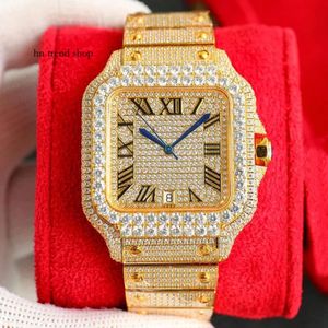 Diamond Watch Mens Otomatik Mekanik Saatler 40mm Sapphire Business Women Wristwatch Üst düzey paslanmaz çelik kemer moissanit 166