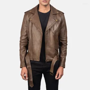 Men's Jackets Genuine Sheepskin Leather Jacket Motorcycle Riding Fashionable Trend