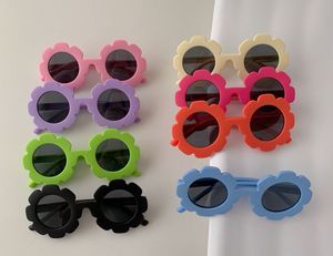 ins Kids Candy Color Flower Frame Sunglasses 여름 소녀 안경 패션 소년 UV 보호 해변 선 블록 어린이 휴일 선샤이드 Q6844