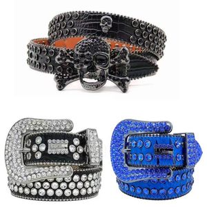 Män kvinnor BB Simon Belt Luxury Designer Belt Retro Needle Buckle Belt 20 Color Crystal Diamond242L