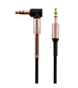 1m 35mm Audio Aux Cable Gold Plated 90 graders vinkel Ljudkabel för iPhone -högtalarens hörlurar MP3 PC3312805