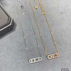 Designer-Messikas-Halskette Messy v Gold Neue Halskette für Damen mit drei Diamanten, Kugel und Volldiamant, vielseitig, einfacher Stil, kleiner Schiebekragen, Kettenschmuck