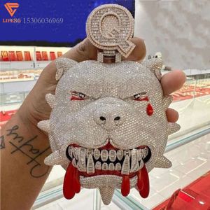 Lifeng moda fabricante de jóias gelo 3d animal personalizado prata esterlina vvs moissanite hip hop pingente masculino