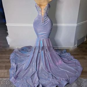Sexig glitter sequined prom klänning stropplös sjöjungfru reflekterande paljetter långa aftonklänningar formella vestidos