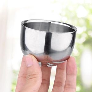 Mugs Double Layer Stainless Steel Cup Thicken Durable Children Smooth Heat Insulation Unbreakable Multi-function For Wet Shave