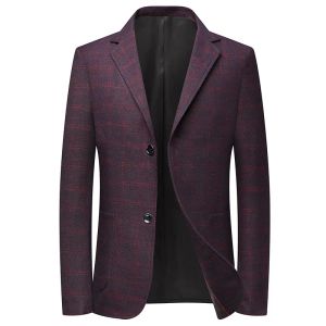 Giacche Giacca da abito formale da uomo Giacca classica con motivo scozzese maschile Giacca da lavoro slim fit da uomo Giacca da abito da sposa da uomo