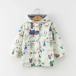 Jaquetas Melario Meninas Casacos Crianças Primavera Marca Crianças Roupas BirdFlowers Impressão Com Capuz Outerwear Jaqueta de Manga Longa