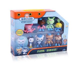 8pcsset Octonauts Figurka Figurka Kapitan Kapitan Barnacles Mini Model Doll Prezent 2107191372021