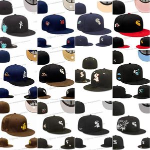 2023 Men's Baseball Fitted Hats Classic Black Color "Atlanta Hip Hop Chicago Sport Full Closed Hearts Caps Chapeau 1988 Stitch Heart " Series" Love Hustle Flowers Ma3-03