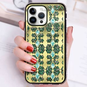 Anpassa Luxury Logo Rhinestone Designer Fashion Telefonfodral för iPhone 15 Pro Max 13 12 Mini 11 14 Plus XS XR 7 Märke Scratch Diamond Case Samsung Note20 S23 UTRA