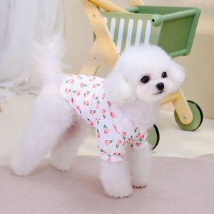 Dog Apparel Flower Pattern Spring/Summer Pet Clothes For Small Medium Soft Kitten T-Shirt Yorkshire Designer Chihuahua Cat Clothing