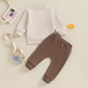 Set di abbigliamento Completi da bambina per bambini Completi da bambina con stampa di orsi Lettera Girocollo Felpe a maniche lunghe Pantaloni Set da 2 pezzi