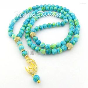 Strand Mu14398 Cresent Mint Rain Flower Worry Beads Gold Plated Islamic Muslim Allah 99 Prayer Bead Ramadan Gift Misbaha