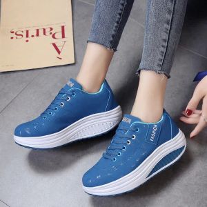 Boots Women Sneakers 2021 Solid Wedge Casual Shoes Woman Sneakers Women Running Shoes Woman Laceup Female Sneakers Zapatillas Mujer