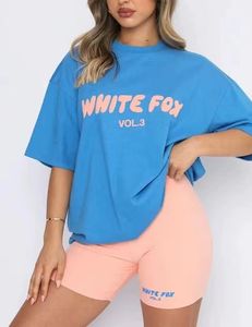 Tracksuit Womens White Foxx T Shirt Designer Brand Fashion Sports and Leisure Set White Foxs Sweatshirt Hoodie Shorts Tees Set 217