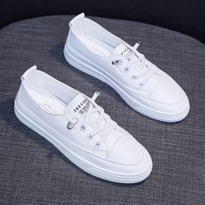 Shoes 2022 New Pu Breathable Students Leather Loafers White Autumn Sneakers For Women Daisy Casual Fashion Ladies Flats Shoes