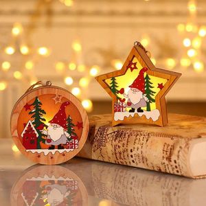 Juldekorationer Led Light Wood Pendants Wood Craft Tree For Home Diy Gifts Kids Toys Year