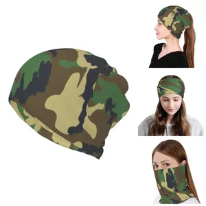 Beralar Askeri ormanlık Camo Bandana Boyun Isıtıcı Kadın Erkekler Örgü Kafatasları Beanies Kapaklar Kayak Tüp Gaiter Ordusu Kamuflaj Yüz Kapağı