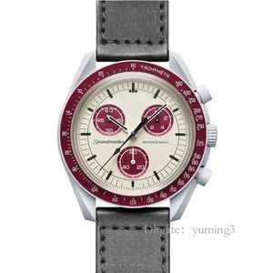 Bioceramic Planet Moon Mens Watche Pełna funkcja Chronograf Quarz to Mercury 42 mm nylon zegarek limitowany edycja mistrz na rękę SSSS