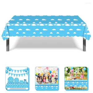 Table Cloth Blue Sky And White Clouds Tablecloth Decorations Kitchen Runner Plastic Buffet Party Ornament For