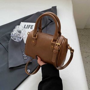 Boston Bags Korean Version of High-end Handbag Female Niche Versatile One Shoulder Diagonal Cross Cylinder Bag Pillow Handheld