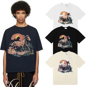 2024 Ny mode t-shirt män kvinnor designers t-shirts tees kläder topps mans casual bröst brev skjorta lyxiga kläder gata shorts ärm kläder rhude tshirts