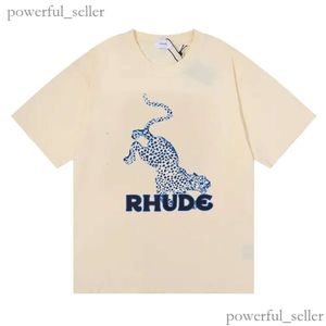 RH Designers Мужские футболки с вышивкой Rhude на лето Мужские топы Рубашки-поло с буквами Женские футболки Одежда с короткими рукавами Большой размер Плюс Размер Футболки из 100% хлопка Размер S-XL 719