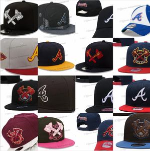 29 Renkler Erkek Beyzbol Snapback Hats Classic All Teams Çiçekler Siyah lacivert Hip Hop Atlanta Spor Mektubu Bir Ayarlanabilir Kapaklar Chapeau Stitch Dünya Serisi AU2-07