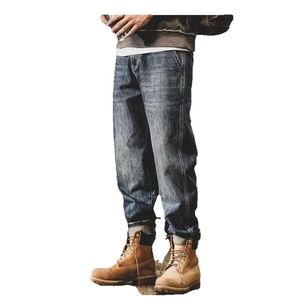 Men's Jeans Streetwear Men 2023 Pattern Vintage Recreational Blue Pants American Straight Cylinder Comfortable Loose GG