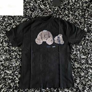 24ss Broken Head Bear Star Coconut Skull Letters Printed Cotton Loose Hundred with Street Personality Men Womens t Shirt