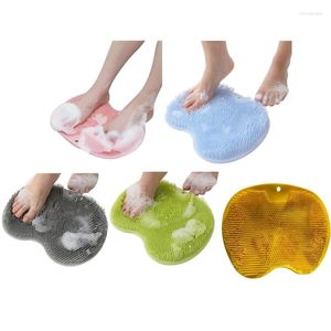 Spazzola per il lavaggio dei piedi posteriori dei tappeti con tampone esfoliante per tappetino da massaggio a ventosa