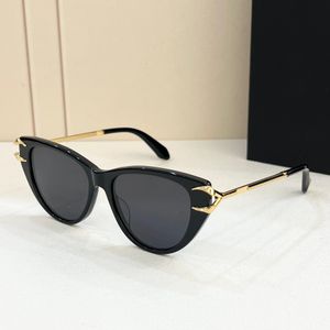 Cat-Eye-Sonnenbrille mit goldfarbenen, schwarzen/dunkelgrauen Gläsern für Damen, Sommerfarben, Sonnenbrillen, Lunettes de Soleil-Brillen, Occhiali da sole, UV400-Brillen