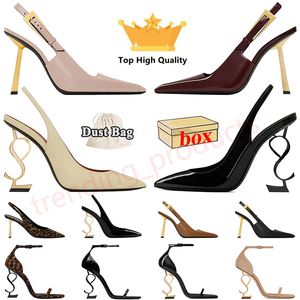 Sandals High Heels Saint Laurent ysls Luxurys Designer shoes heel Paris Dress Classics Women 10cm 8cm Black Golden【code ：L】Wedding Bottoms