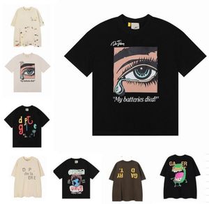 Tasarımcı Galerileri Erkek Tişörtleri Kadın Tshirts Grafik Tee El boyaması Ins Sıçrama Mektubu Galler Yuvarlak Boyun T-Shirts Giyim Galerileri Tees Depts