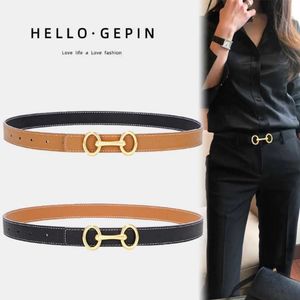 Luxury Ladies Leather Belt Fashion Double Sided Versatile Young Women's Belts Multiple Color Whole226y