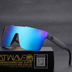 Original Heat Waves sunglasses men Sport google glasses Polarized Sunglasses for men/women Outdoor windproof eyewear 100% UV Mirrored lens gift