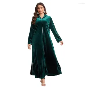 Etniska kläder Dashiki Africa African Dresses For Women Elegant Spring Long Sleeve Velvet Plus Size Dress Muslim Fashion Abaya