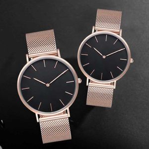 2021 3A top brands send original gift box brand watches for men and women high quality stainless steel mesh belt couple simple 40m262D